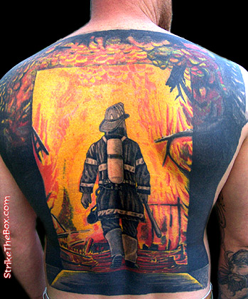 Firefighter Full Back Tattoos5 